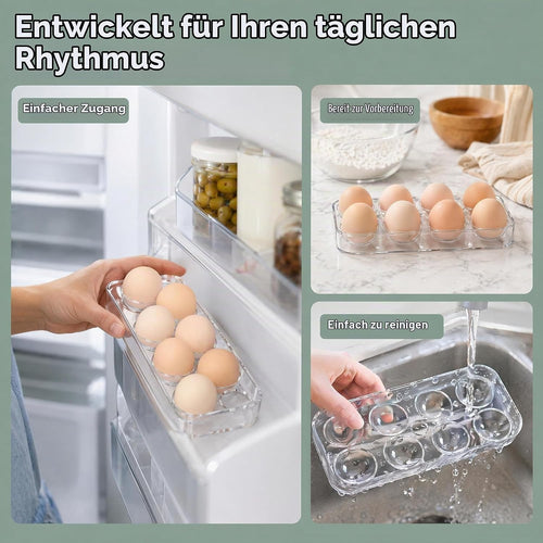 2 Stück Universal Eierhalter Eierablage für Kühlschrank 8 Eier Eierhalter Eieraufbewahrungsbox mit 8 Fächern platzsparend Organizer Eier aufbewahrung kühlschrank Eierbehälter für 8 Eier