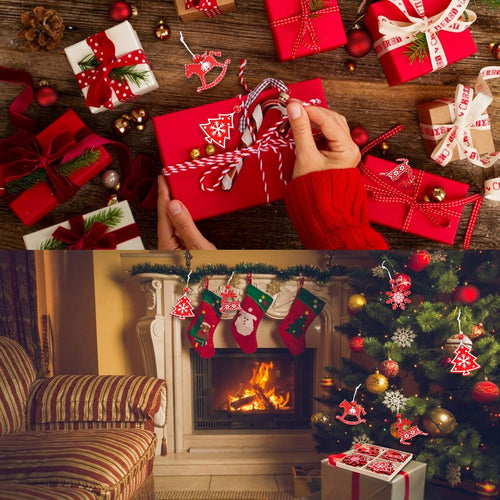 Weihnachtsbaum Deko,Holzanhänger Baumschmuck Weihnachten