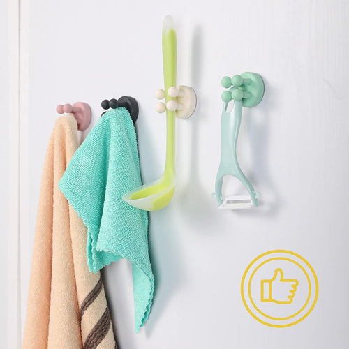 Zayin Silicone Toothbrush Zahnbürstenhalter Rasiererhalter Multifunktions-Haken Wasserdicht Selbstklebend Zahnbürstenhaken Stopfenhalter (4 Stück Schwarz, Weiß, Rosa, Grün)