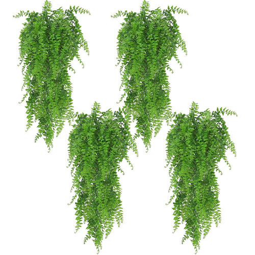 Huryfox Künstliche Pflanzen Hängend Farn Ranken - Kunststoff Ivy Blätter Dekoration für Innen und Außenbereiche, Künstliche Blattpflanzen Deko für Wohnzimmer, Küche, Balkon, Garten, Schlafzimmer