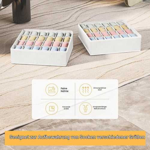 DIMJ Schrank Schubladen Organizer - 48 Fächer (2x24) Socken Organizer