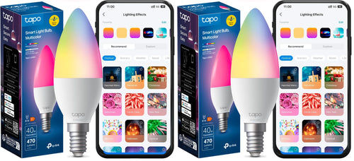 Tapo L430C Smarte WLAN Glühbirne E14, 470 Lumen, 16 Mio. Farben, dimmbar, Zeitplan & Timer, Energieüberwachung, Kompatibel mit Alexa, Google Assistant und Samsung SmartThings