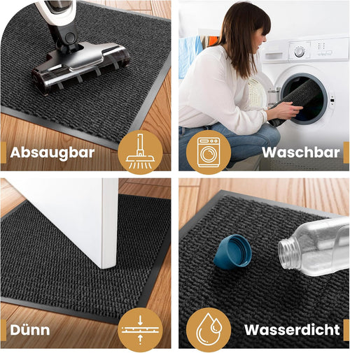 Bodenständig® Saubere Schuhe Dank saugstarkem Stoff (robust) perfekte Größe Anthrazit in 40x60cm - Fußmatte innen, Fussmatte innen - Schmutzfangmatte für innen Türmatte