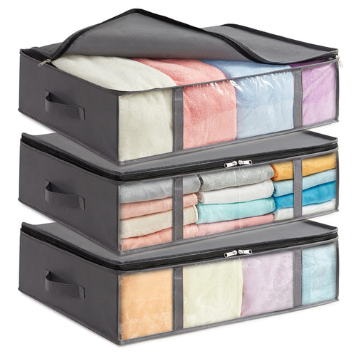 Lifewit 2 Stück 40L Unterbett Aufbewahrungsbox, Faltbare Unterbettkommode