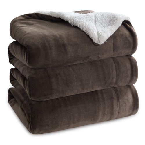 BEDSURE Sherpa Kuscheldecke Flauschig 150x200 - Sofadecke, Grau