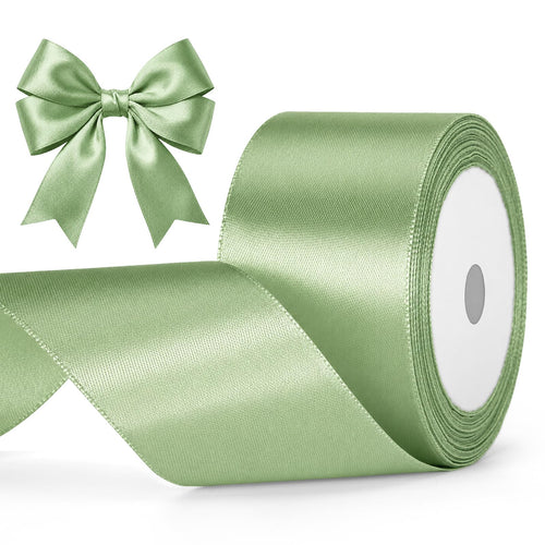 G2PLUS 10mm Salbei Grün Geschenkband Satin: 22m Schleifenband zum Bastel