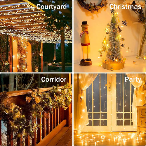 2 Stück LED Lichterkette, 20LED 2M / 6.6Ft USB lichterkette außen/innen Wasserdichte für Schlafzimmer, Hof, Hochzeit, Weihnachten, DIY etc (Warmweiß)