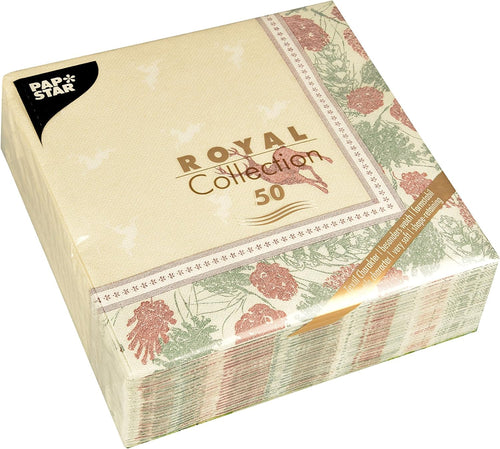 Papstar, 50 Servietten "ROYAL Collection" 1/4-Falz 40 cm x 40 cm "Majestic Deer", #85654
