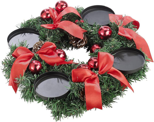4 Stück Kerzenhalter Adventskranz, Kerzenteller Adventskranz 8cm Durchmesser Teelichthalter, Adventskerzenhalter zum Stecken Adventskranz Deko