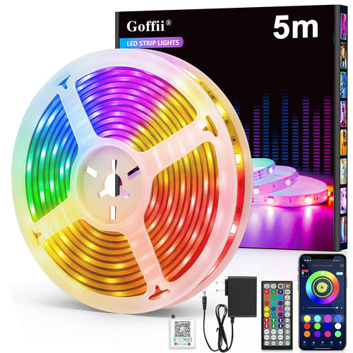 LED Strip 10m, LED Streifen Bluetooth RGB Led Band Selbstklebend mit Fernbedienung und APP. Musik Sync, Timer-Einstellung Dimmbar Led Stripes Lichterkette für Zimmer Partei deko