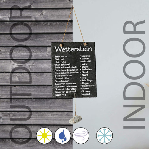 Cepewa Wetterstation, Stein auf Schiefertafel, Wettertafel, Schild, 20 x 25 cm