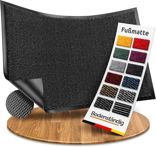 Bodenständig® Saubere Schuhe Dank saugstarkem Stoff (robust) perfekte Größe Anthrazit in 40x60cm - Fußmatte innen, Fussmatte innen - Schmutzfangmatte für innen Türmatte