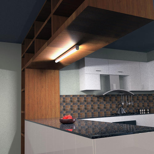 BRILONER - LED Leiste mit Ein/Aus-Schalter, neutralweiße Lichtfarbe, inkl. Steckerkabel, Unterbauleuchte Küche, LED Lichtleiste Küche, Schrankbeleuchtung, Küchenlampe, Lampe, 31,3x2,2x3 cm, Weiß