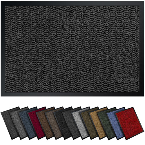 Gentle North Hochwertige Fußmatte grau schwarz 40x60cm groß für Innen & Außen - Schmutzfangmatte rutschfest, waschbar & wetterfest - für Eingangsbereich & Aussenbereich - Läufer Flur dünn