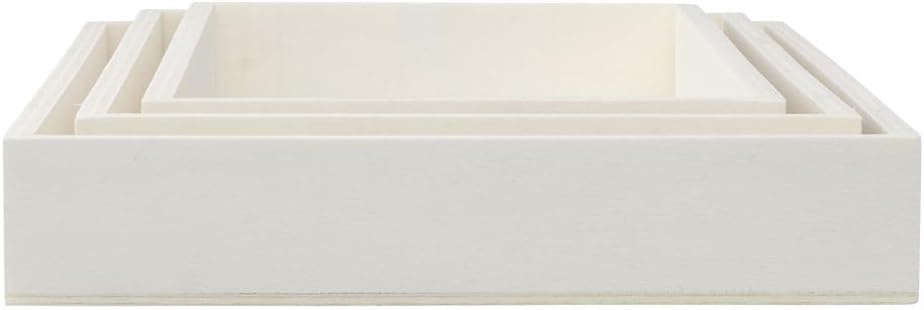 Ideen mit Herz Holztabletts Bastelrohlinge | 3 kleine Deko-Tabletts 25–29 cm | nur 2,5 cm hoch | Pappelsperrholz unlackiert | zum Bemalen, Bekleben & individuellen Gestalten