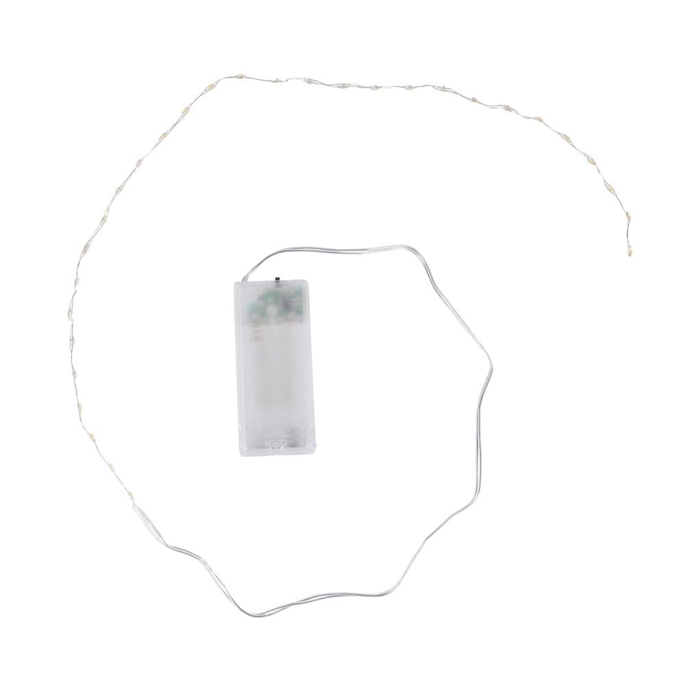 Ideen mit Herz LED-Draht-Lichterkette | 1,5 cm Lichtabstand | extra kleiner Lampenabstand | warmweiß | batteriebetrieben | inkl. Timer-Funktion (60 LEDs | 120 cm Kabellänge)