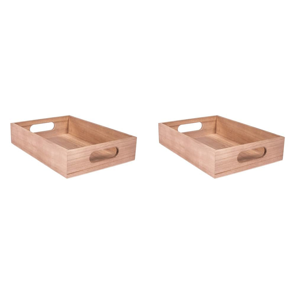 Rayher 62689000 Holz-Tablett zum Dekorieren, 45 x 13,5 cm, Randhöhe 2,3 cm, Bodenstärke ca. 2 - 3 mm, Holzschale rechteckig, Beige