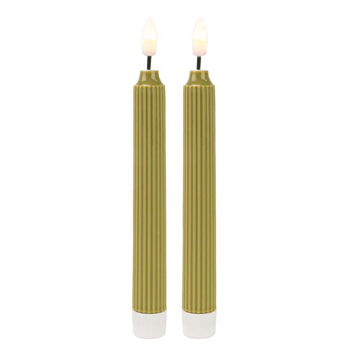 Ideen mit Herz LED-Stabkerzen | 2 Stück | künstliche Deko-Kerzen im Retro-Design | warmweiß | mit realistischem Flacker-Effekt und Timer-Funktion | batteriebetrieben (creme)