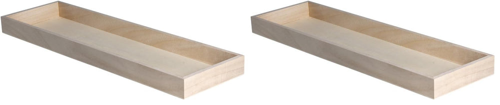 Rayher 62689000 Holz-Tablett zum Dekorieren, 45 x 13,5 cm, Randhöhe 2,3 cm, Bodenstärke ca. 2 - 3 mm, Holzschale rechteckig, Beige