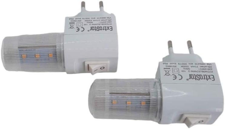 EXTRASTAR Retro Schalter LED Nachtlicht mit Stecker-and-Play für Kinderzimmer, Wohnzimmer, Flur, Bad, Küche, Treppe,Nachtlicht Heißes Weiß,2 Stück