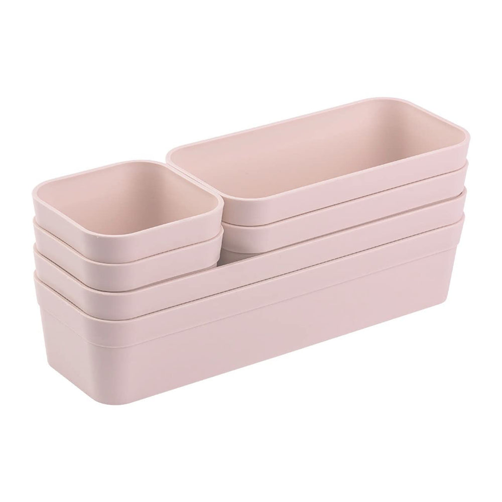 Gariella 1x Schubladen-Organizer Set Aufbewahrungs-Box Einteiler Trenn-System verstellbar Utensilien Stauraum Wohn-Badezimmer Kunststoff anthrazit