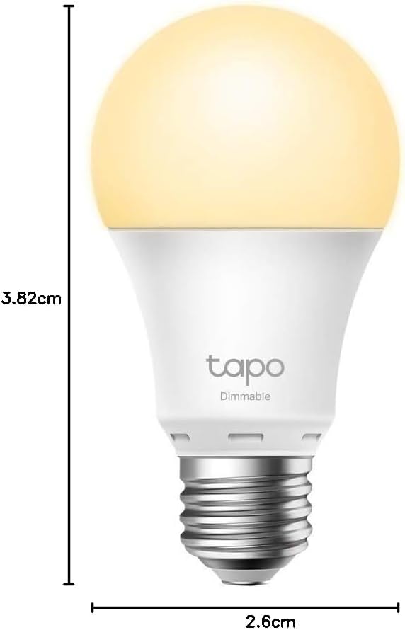 Tapo TP-Link L510E smarte WLAN Glühbirne E27, dimmbar, kein Hub notwendig, kompatibel mit Alexa, Google Assistant, Abläufe und Zeitpläne