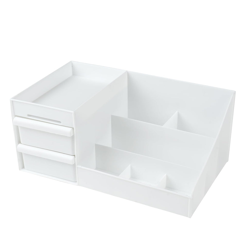 URAQT MakeUp Organizer, Kosmetik Organizer mit 2 Schubladen und 10 Fächern
