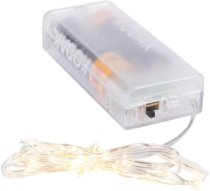 Ideen mit Herz LED-Draht-Lichterkette | 1,5 cm Lichtabstand | extra kleiner Lampenabstand | warmweiß | batteriebetrieben | inkl. Timer-Funktion (30 LEDs | 75 cm Kabellänge)