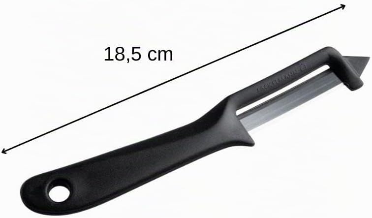 Fackelmann Weltmeister-Spargelschäler, Universalschäler mit Klinge aus Edelstahl, Sparschäler für Obst und Gemüse (Farbe: Schwarz), Menge: 1 Stück