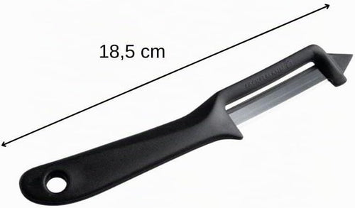 Fackelmann Weltmeister-Spargelschäler, Universalschäler mit Klinge aus Edelstahl, Sparschäler für Obst und Gemüse (Farbe: Schwarz), Menge: 1 Stück