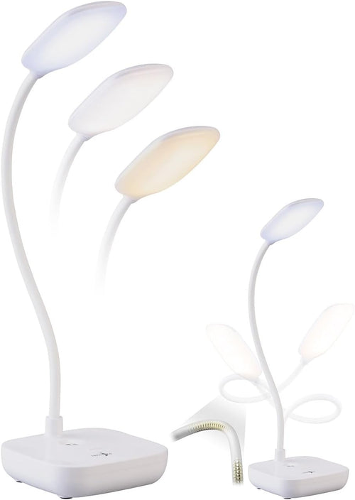 Dimmbare Akku Schreibtischlampe mit Schwanenhals