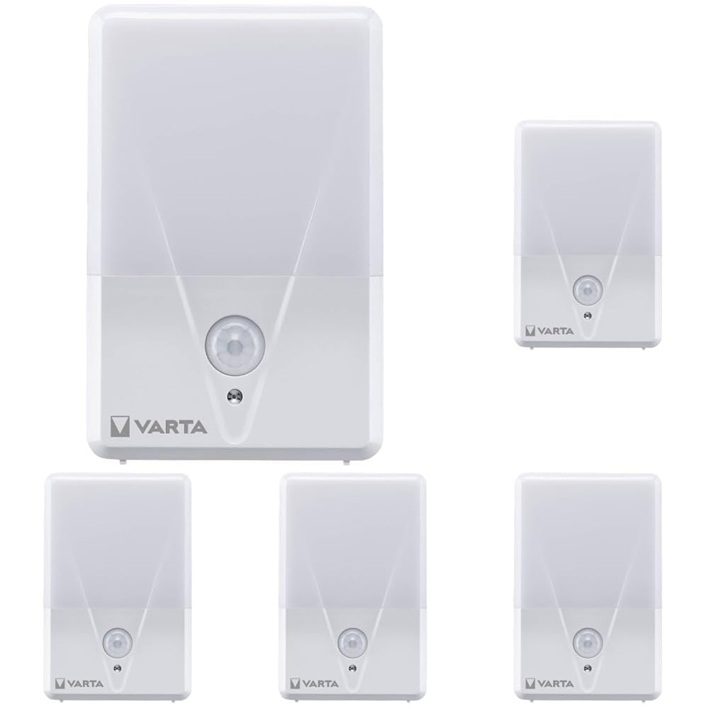 VARTA Nachtlicht mit Bewegungssensor LED inkl. 3x AAA Batterien, Motion Sensor Night Light, einfache Installation: Schraube, Magnet oder 3M-Klebeband, automatische Abschaltung