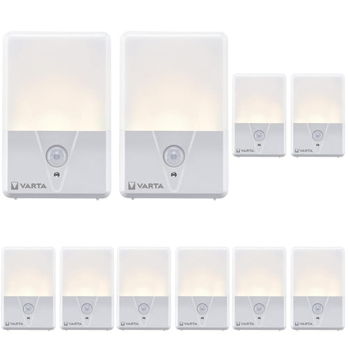 VARTA Nachtlicht mit Bewegungssensor LED inkl. 3x AAA Batterien, Motion Sensor Night Light, einfache Installation: Schraube, Magnet oder 3M-Klebeband, automatische Abschaltung