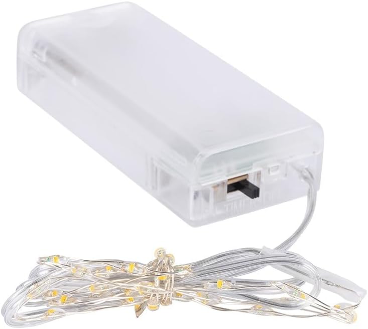 Ideen mit Herz LED-Draht-Lichterkette | 1,5 cm Lichtabstand | extra kleiner Lampenabstand | warmweiß | batteriebetrieben | inkl. Timer-Funktion (30 LEDs | 75 cm Kabellänge)