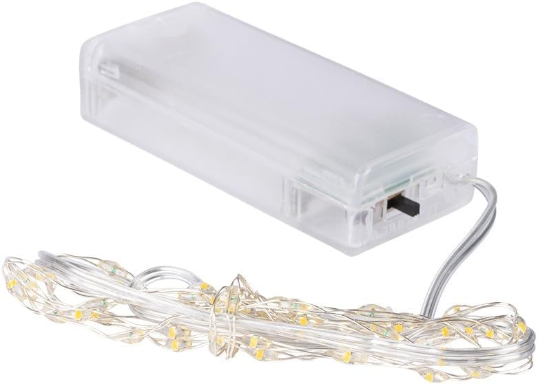 Ideen mit Herz LED-Draht-Lichterkette | 1,5 cm Lichtabstand | extra kleiner Lampenabstand | warmweiß | batteriebetrieben | inkl. Timer-Funktion (60 LEDs | 120 cm Kabellänge)