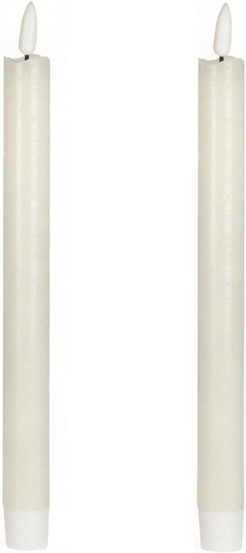LED Stabkerzen flammenlos, 2 Stück, weiß