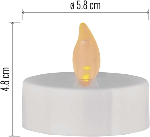 EMOS LED-Teelichter, 4 Stück flammenlose weiße Kerzen mit Flacker-Effekt, Dekoration für Weihnachten, Allerheiligen, Partys, IP20 für Innen, mit Batterie, Vintage-Warmweiß