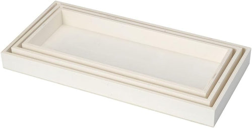 Ideen mit Herz Holztabletts Bastelrohlinge | 3 kleine Deko-Tabletts 25–29 cm | nur 2,5 cm hoch | Pappelsperrholz unlackiert | zum Bemalen, Bekleben & individuellen Gestalten