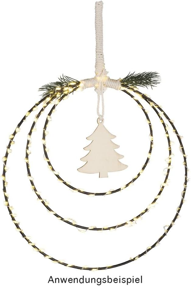 Ideen mit Herz LED-Draht-Lichterkette | 1,5 cm Lichtabstand | extra kleiner Lampenabstand | warmweiß | batteriebetrieben | inkl. Timer-Funktion (30 LEDs | 75 cm Kabellänge)