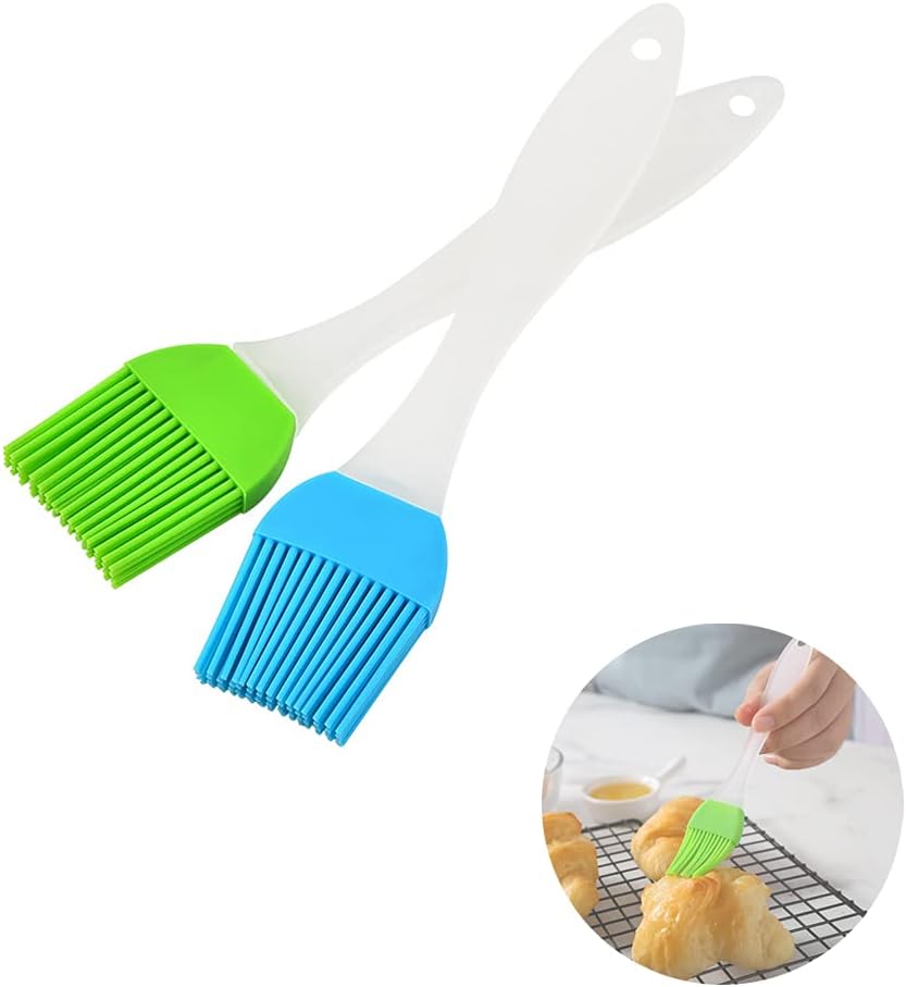 2 Stück Silikon Backpinsel, Küche Pastry Brush, Grillbürste Pinsel, Basting Gebäckbürste, BBQ Pinsel für Grillen, Gebäck, Rühren, Backen, Kochen