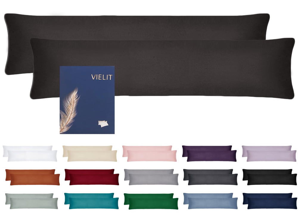 Vielit Kissenbezug 40 x 80 2pc Kopfkissenbezug Anthrazit Öko-Zertifikat