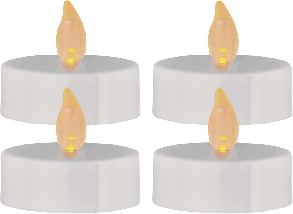 EMOS LED-Teelichter, 4 Stück flammenlose weiße Kerzen mit Flacker-Effekt, Dekoration für Weihnachten, Allerheiligen, Partys, IP20 für Innen, mit Batterie, Vintage-Warmweiß