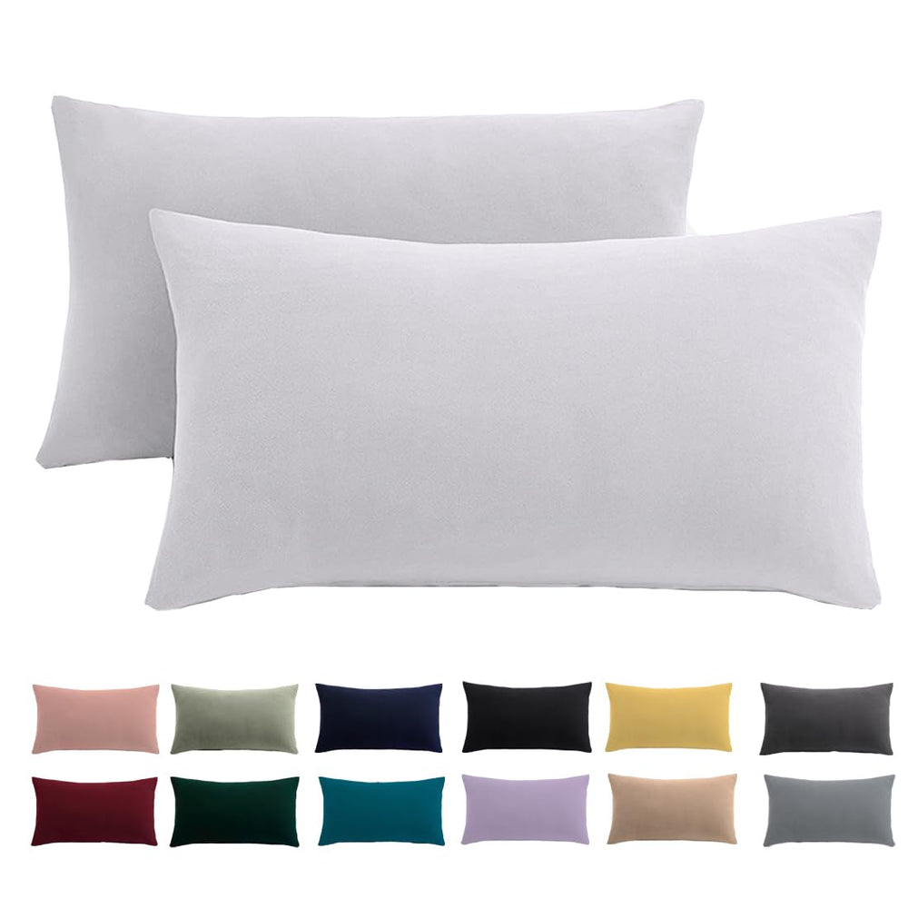 Beqnat Kissenbezug 40x40 2er Set, Anthrazit, 100% Mikrofaser
