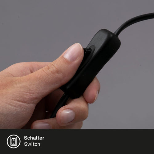 BRILONER - Schreibtischlampe mit Kabelschalter, schwenkbar, E14 Fassung, max. 40 Watt, Klemmlampe, Klemmleuchte, Nachttischlampe, Leselicht Kinder, Bürolampe, Leselampe Bett, 6,5x11,5x10,8 cm, Blau