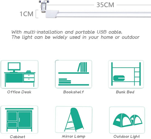 Milpoel USB LED Lichtleiste, 35cm, 3 Farbtemperaturen 3000K/4500K/6000K, 5V LED Tape Strip für Küche Schrank TV Computer (Extra Dünn F)