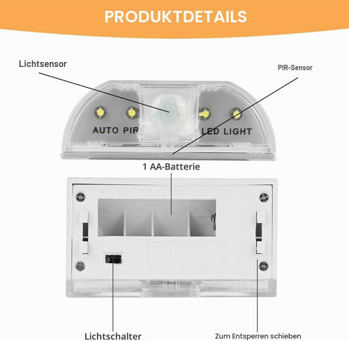 Keyhole Licht Lampe, IR Wireless Auto Sensor Bewegungsmelder Tür Schlüsselloch, 4 LED Birnen, Schlüsselloch-Lichtlampe, Tap Lights Nachtlicht-Wandlampe