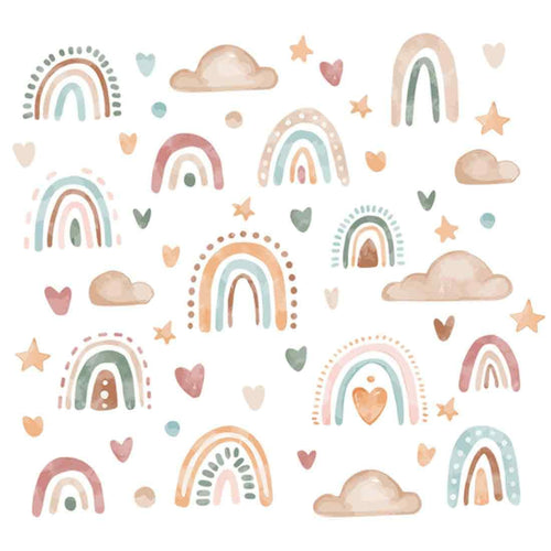 Wandsticker Regenbogen mit Herzen Boho