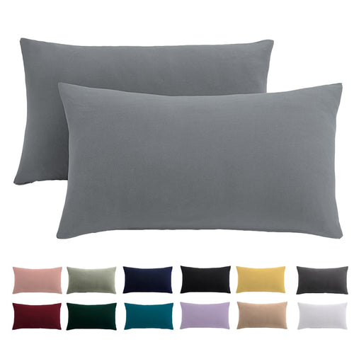 Beqnat Kissenbezug 40x40 2er Set, Anthrazit, 100% Mikrofaser