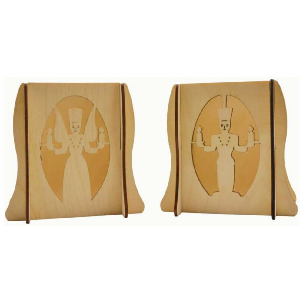 Lichterbogenerhöhung aus Holz 2er-Set – Motiv Weihnachtsmann