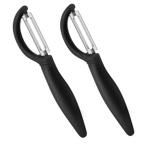 AUAUY 2PCS Universalschäler Sparschäler, Edelstahl, Y-Förmig, Schwarz&Grün